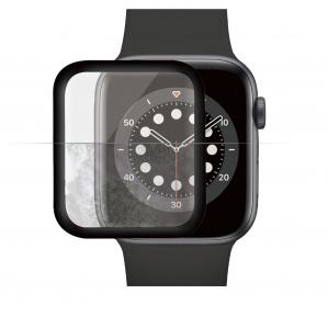 OUTLET: Szkło antybakteryjne Panzerglass Apple Watch SE / SE 2022 / 6 / 5 / 4, 44mm, czarna ramka