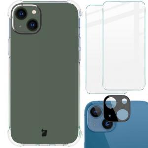 Etui + 2x szkło + obiektyw Bizon Case Clear Pack do iPhone 14 Plus, przezroczyste