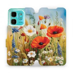 Etui z klapką do Infinix Hot 50i, Mobiwear Book, łąkowe kwiaty