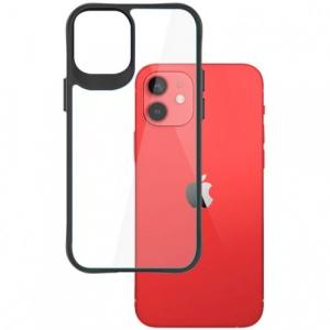 Etui 3mk Satin Armor Case+ do iPhone 12 / 12 Pro, przezroczyste z czarną ramką