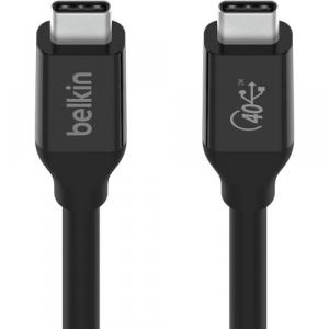 Kabel Belkin Connect USB-C do USB-C, USB4 / Thunderbolt 3, 40Gb/s 100W 80cm, czarny