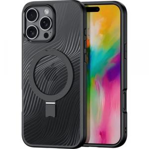 Etui Dux Ducis Aimo Mag Magnetic Stand do iPhone 16 Pro Max, czarno-przezroczyste