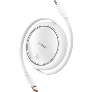 Kabel wysuwany Baseus Free2Draw Mini USB-C do USB-C, 100W, 1m, biały