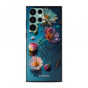 Etui ochronne do Galaxy S22 Ultra, Mobiwear Glossy Case, niebiesko-kwieciste