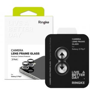 Nakładki na aparat Ringke Camera Lens Frame Glass do Samsung Galaxy Z Flip7, 2-Pack, czarne