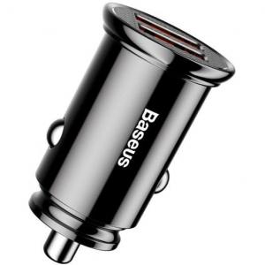 OUTLET: Ładowarka samochodowa Baseus Circular Mini 30W, 5A ,2x USB-A, czarna