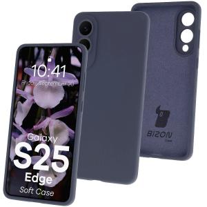Silikonowe etui Bizon Soft Case do Galaxy S25 Edge, ciemnoniebieskie