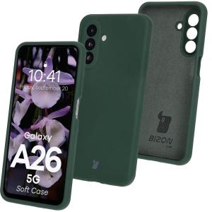 Silikonowe etui Bizon Soft Case do Galaxy A26 5G, ciemnozielone