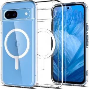 Etui Spigen Ultra Hybrid OneTap Metal Ring do Pixel 8a, przezroczysto-białe