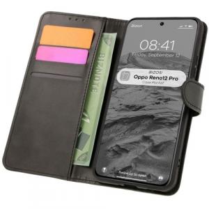 Etui z klapką Bizon Case Pocket do Oppo Reno 12 Pro, czarne