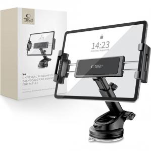 OUTLET: Uchwyt samochodowy do tabletu Tech-Protect V4 Universal na kokpit / szybę, czarny