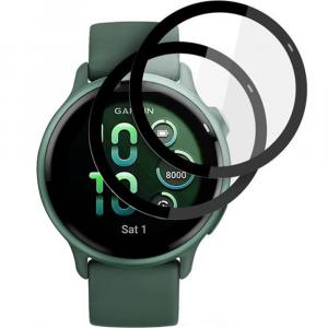 Szkło hybrydowe Tech-Protect Glass Flex+ do Garmin Vivoactive 6, 2 sztuki, przezroczyste z czarną ramką
