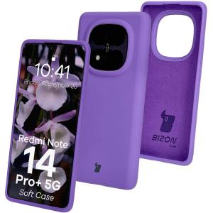 Silikonowe etui Bizon Soft Case do Xiaomi Redmi Note 14 Pro Plus 5G, fioletowe