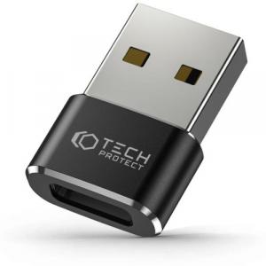 Adapter / przejściówka Tech-Protect UltraBoost USB-A na USB-C, czarna