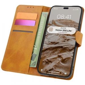 Etui z klapką Bizon Case Pocket do Honor 200 Lite, brązowe