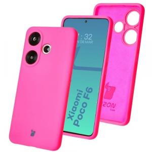 Silikonowe etui Bizon Soft Case do Xiaomi Poco F6, neonowo-różowe