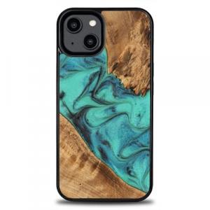 Drewniane etui Bewood iPhone 15, Turquoise MagSafe