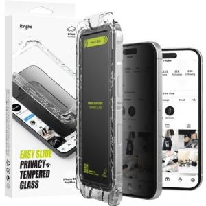 Szkło prywatyzujące na ekran z aplikatorem Ringke Easy Slide 2-Pack Privacy do iPhone 16 Pro Max, 2 sztuki