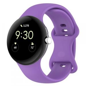 Silikonowy pasek Bizon Strap Watch Silicone 41mm do Google Pixel Watch 3/Watch 2/Watch 1, fioletowy