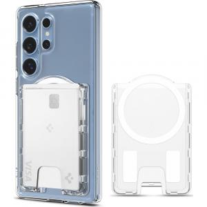 Portfel na karty Spigen Ultra Hybrid Wallet MagFit do serii Galaxy S25, przezroczysty