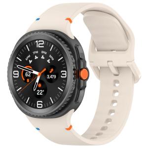 Silikonowy pasek Bizon Strap Watch Silicone G do Galaxy Watch 8 / 8 Classic, beżowy