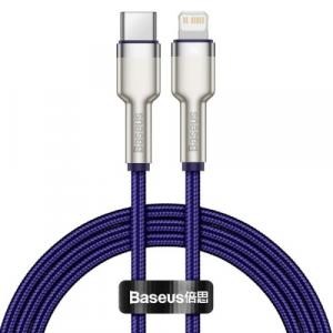 Kabel Baseus Cafule Metal USB-C do Lightning 20W 1m, fioletowy