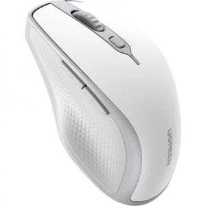 Bezprzewodowa mysz ergonomiczna, Ugreen MU101 Ergonomic Wireless Mouse, USB 2.4GHz, Bluetooth, biało-szara