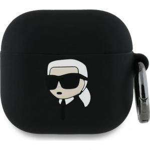 Etui Karl Lagerfeld Silicone Karl Head 3D Case AirPods 4, czarne