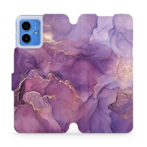 Etui z klapką do Motorola Moto G14, Mobiwear Book, fioletowe