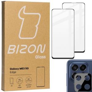 Szkło hartowane Bizon Glass Edge - 2 sztuki + ochrona na obiektyw, Galaxy M53 5G