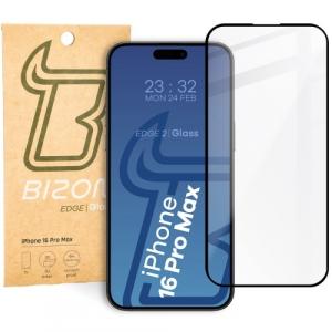 Szkło hartowane Bizon Glass Edge 2 do iPhone 16 Pro Max, czarna ramka