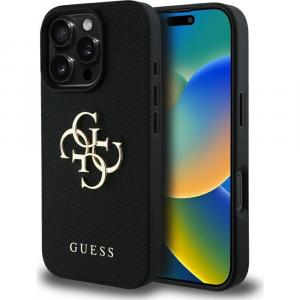 Etui Guess Grained Big 4G Small Classic Logo do iPhone 16 Pro, czarne