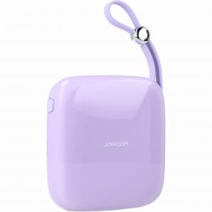 Powerbank Joyroom Jelly Series 10000mAh 12W USB-C/USB-A, z kablem Lightning, fioletowy