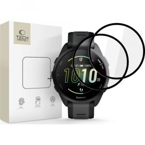 Szkło hybrydowe Tech-Protect Glass Flex+ do Garmin Forerunner 165, 2 sztuki, przezroczyste z czarną ramką