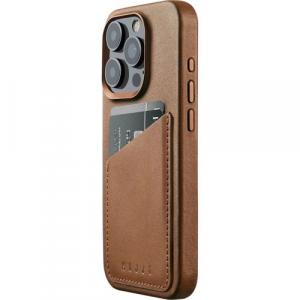 Etui Mujjo Full Leather Wallet Case MagSafe do iPhone 15 Pro, brązowe