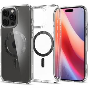 Etui Spigen Ultra Hybrid Mag do MagSafe do iPhone 16 Pro Max, przezroczysto-czarne-karbonowe