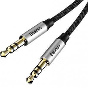 Kabel audio Baseus Yiven M30, AUX 3.5mm Mini Jack (2x męski) 1.5m, srebrno-czarny