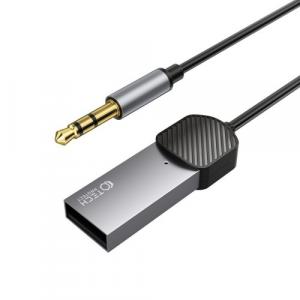 Tech-Protect Adapter Audio Transmiter AUX 3.5mm Mini Jack z Bluetooth 5.0 + zasilanie USB-A, szary