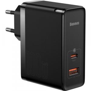 Ładowarka sieciowa Baseus GaN5 Pro USB-C, USB-A 100W + kabel, czarna