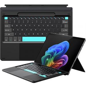 Klawiatura magnetyczna Bluetooth Dux Ducis (CK Series) do Microsoft Surface Pro 11 / 10 / 9 / 8 / X, czarna z jasnoniebieskimi klawiszami