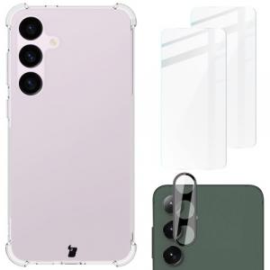 Etui + 2x szkło + obiektyw Bizon Case Clear Pack do Galaxy S24 Plus, przezroczyste