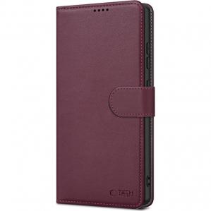 Etui z klapką Tech-Protect Wallet do Galaxy S25 Ultra, bordowe