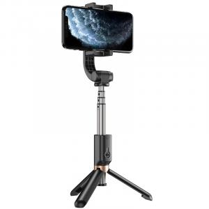OUTLET: Selfie stick / statyw / gimbal Apexel APL-D6 na telefon z pilotem Bluetooth, czarny