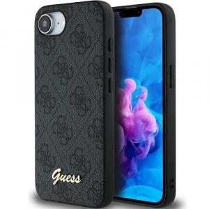 Etui Guess Script 4G Logo do MagSafe do iPhone 16e, czarne