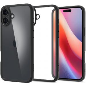 OUTLET: Etui Spigen Ultra Hybrid do iPhone 16 Plus, przezroczysto-czarne