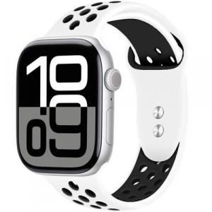 Pasek Crong Duo Sport do Apple Watch 49/46/45/44 mm, biało-czarny