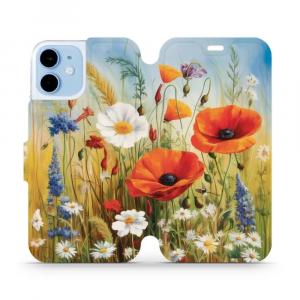 Etui z klapką do iPhone 12 Mini, Mobiwear Book, łąkowe kwiaty