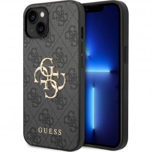 OUTLET: Etui Guess HardCase 4G Big Metal Logo do iPhone 15, szare