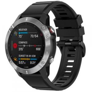 Silikonowy pasek Fixed Silicone Strap, QuickFit 22 mm do Garmin Fenix 8 (47 mm) / E / 7 Pro / 7 / 6 Pro / 6, czarny