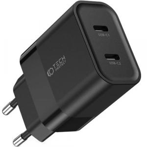 Ładowarka sieciowa Tech-Protect C20W 2-PORT Network PD 20W USB-C, czarna